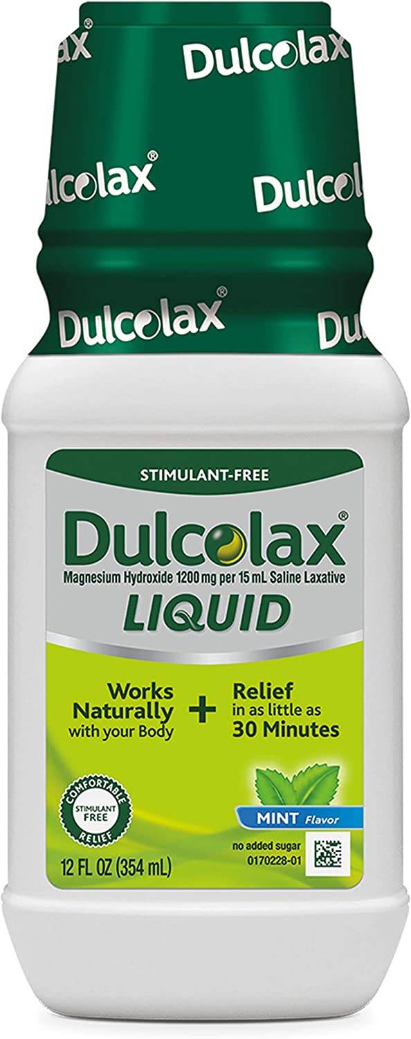 Dulcolax Saline Laxative Liquid, Mint Flavor, 12 oz - OTC Shoppe Express