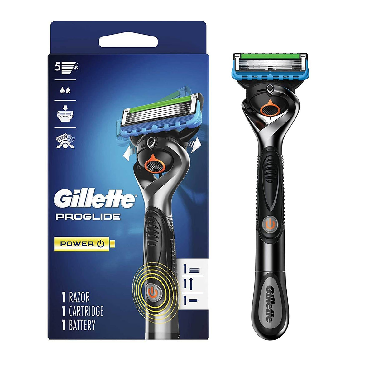 Gillette Fusion ProGlide-5 Power Mens Razor Handle, 1 ea - OTC Shoppe Express
