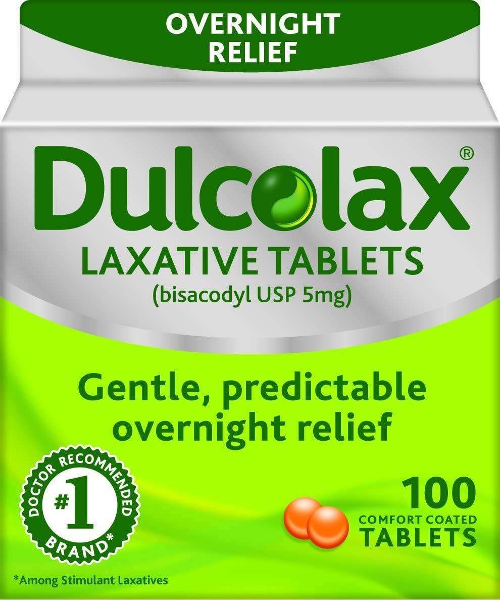Dulcolax Overnight Relief Laxative Tablets, 100 ea - OTC Shoppe Express