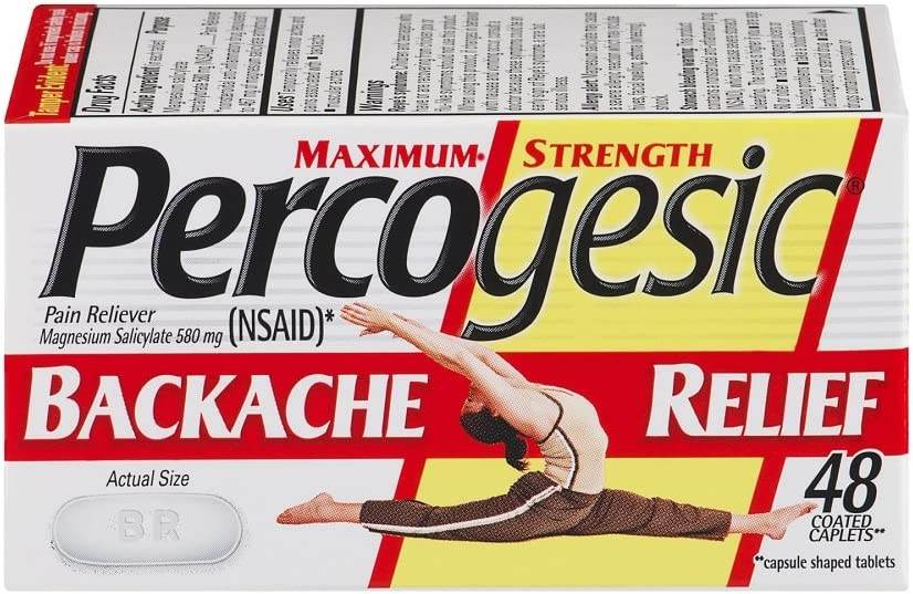 Percogesic Backache Relief, Maximum Strength, Caplets, 48 ea - OTC Shoppe Express