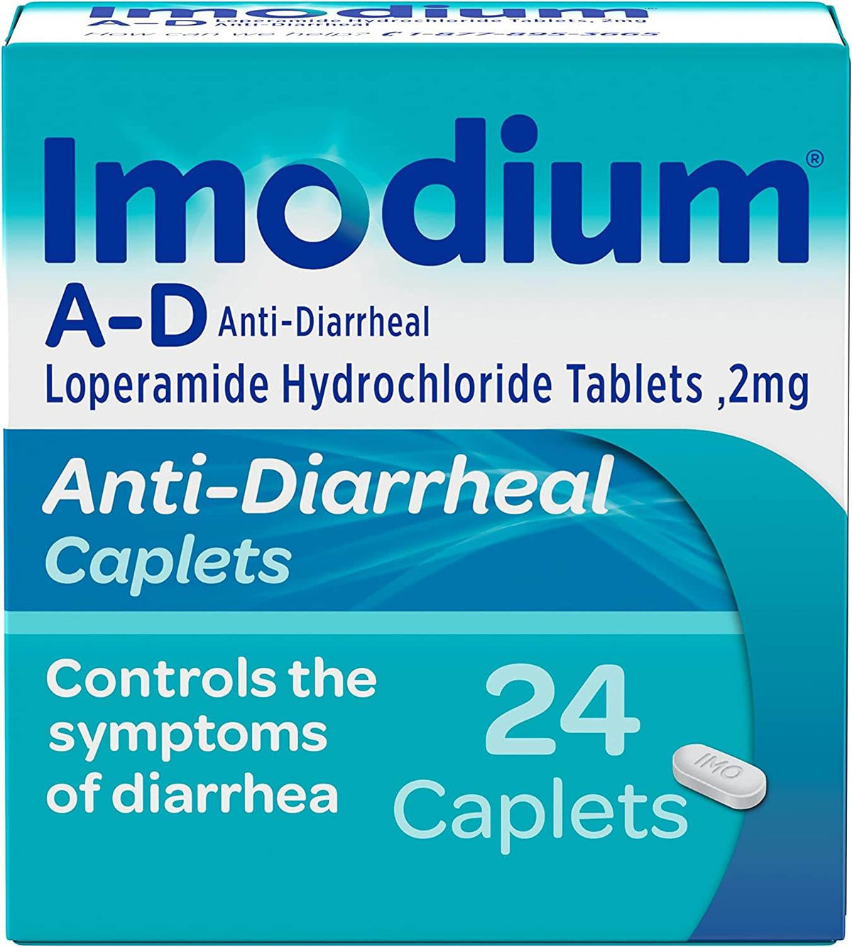 Imodium A-D Anti-Diarrheal, Caplets, 24 ea - OTC Shoppe Express