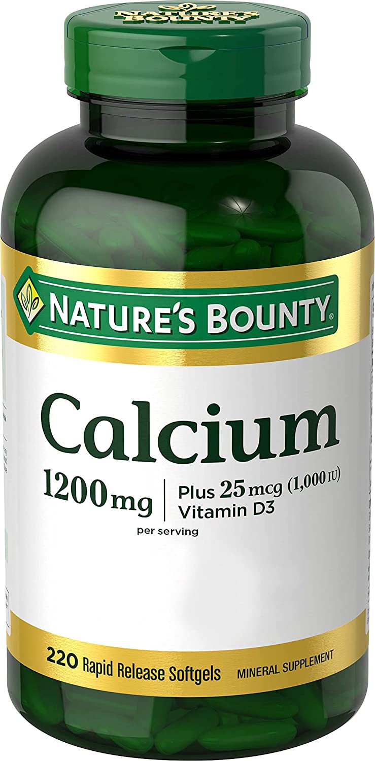 Nature's Bounty Calcium 1200 mg Plus 1000 IU Vitamin D3, Softgel, 220 ea
