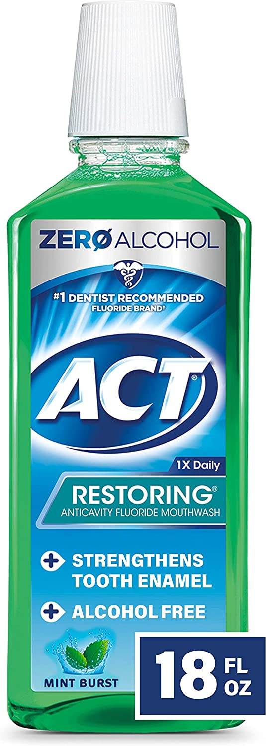 ACT Restoring Anticavity Fluoride Mouthwash, Mint Burst, 18 oz - OTC Shoppe Express