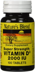 Nature's Blend Vitamin D3, 2000 IU, Tablets, 100 ea - OTC Shoppe Express