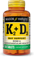 Mason Natural K2 Plus D3, 100 mcg, Tablets, 100 ea - OTC Shoppe Express