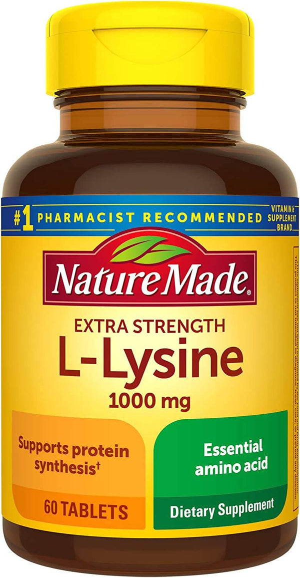 Nature Made L-Lysine, 1000 mg, Extra Strength, Tablets, 60 ea - OTC Shoppe Express