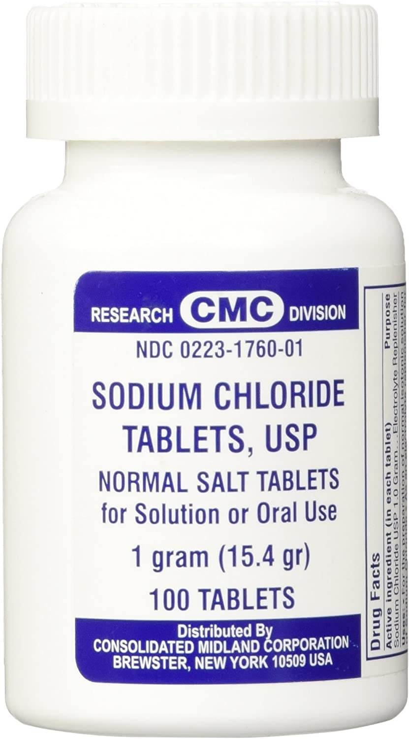 CMC Sodium Chloride, 1 gm, Normal Salt, Tablets, 100 ea - OTC Shoppe Express