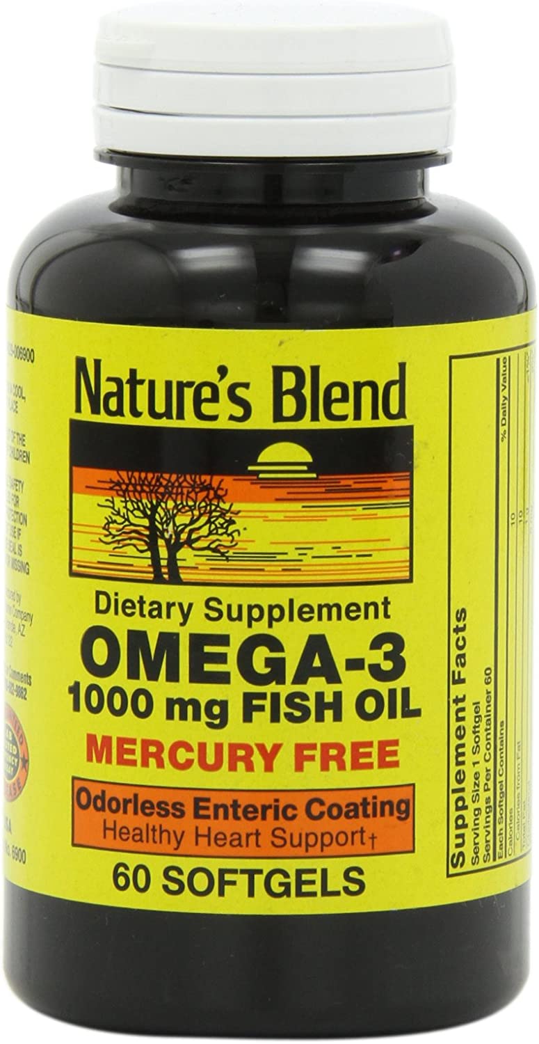 Nature's Blend Omega-3 Fish Oil, 1000 mg, Mercury Free, Softgels, 60 ea