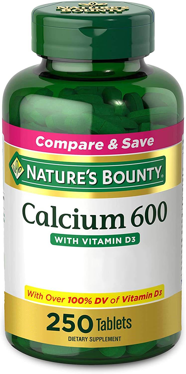 Nature's Bounty Calcium 600 With Vitamin D3, Tablets, 250 ea - OTC Shoppe Express