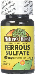 Nature's Blend Ferrous Sulfate, 325 mg, Tablets, 100 ea