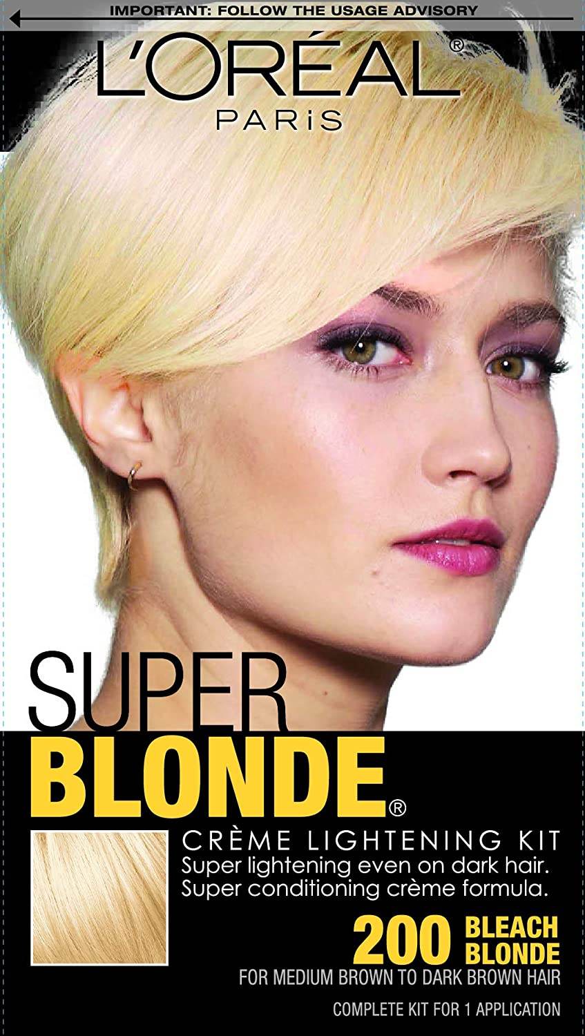 L'Oreal Paris Super Blonde Creme Lightening Kit, 200 Bleach Blonde, 1 kit - OTC Shoppe Express