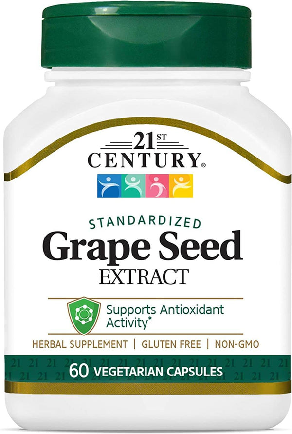 21st Century Grape Seed Extract, Vegetarian Capsules, 60 ea - OTC Shoppe Express