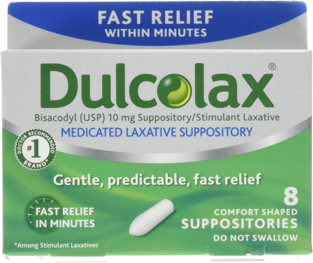 Dulcolax Laxative Suppositories, 8 ea - OTC Shoppe Express