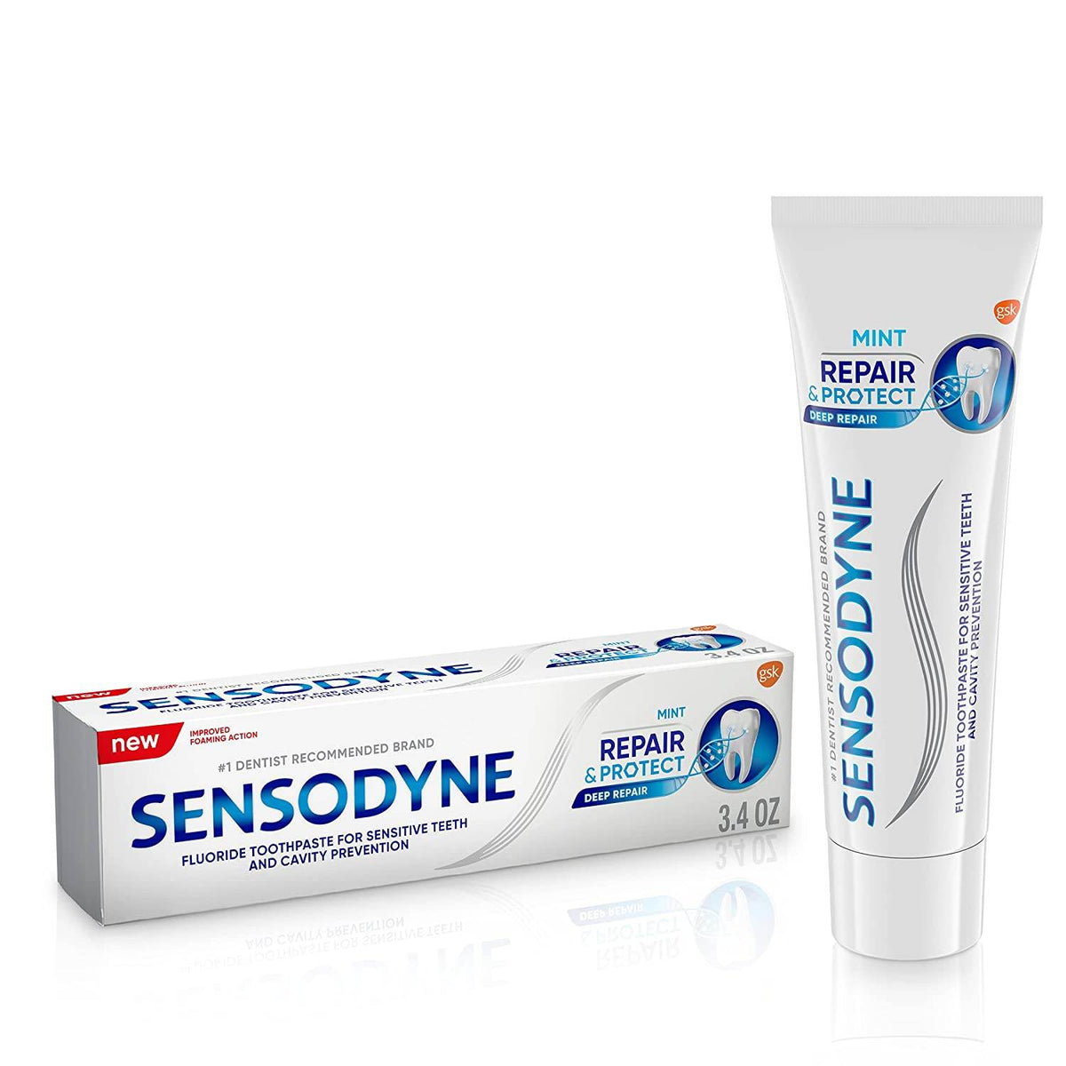 Sensodyne Toothpaste for Sensitive Teeth, Repair & Protect, 3.4 oz - OTC Shoppe Express