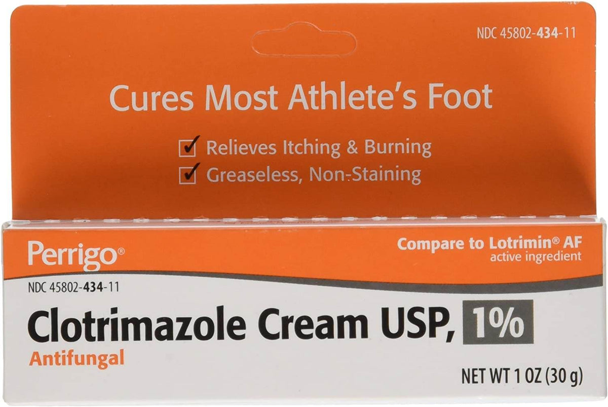 Perrigo Clotrimazole Cream USP 1% for Athlete's Foot, 1 oz - OTC Shoppe Express