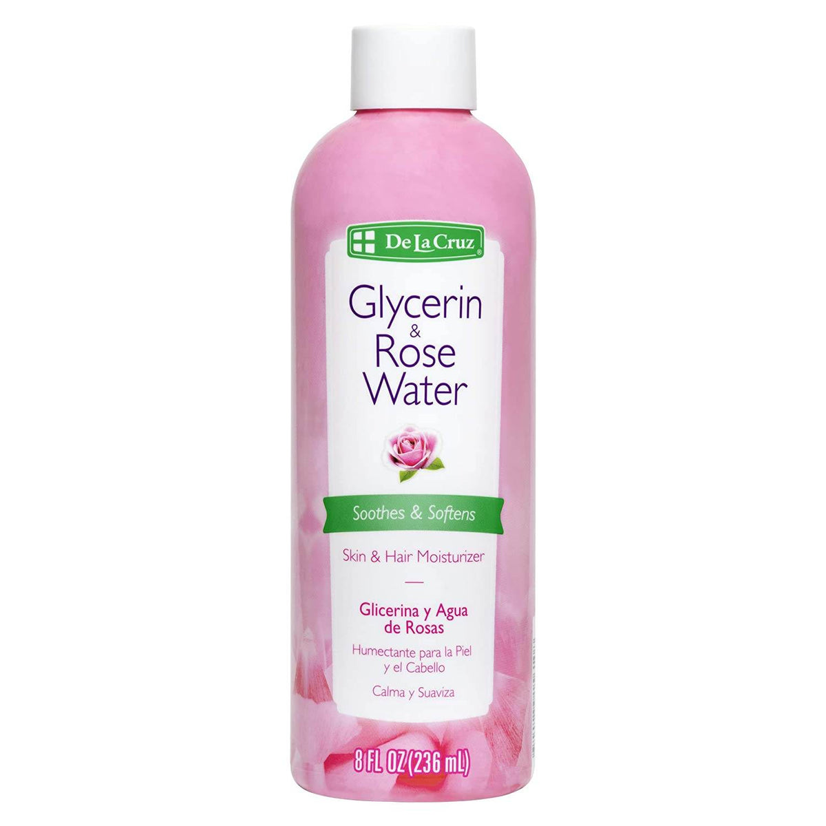 De La Cruz Glycerin & Rose Water Skin Moisturizer, 8 oz - OTC Shoppe Express
