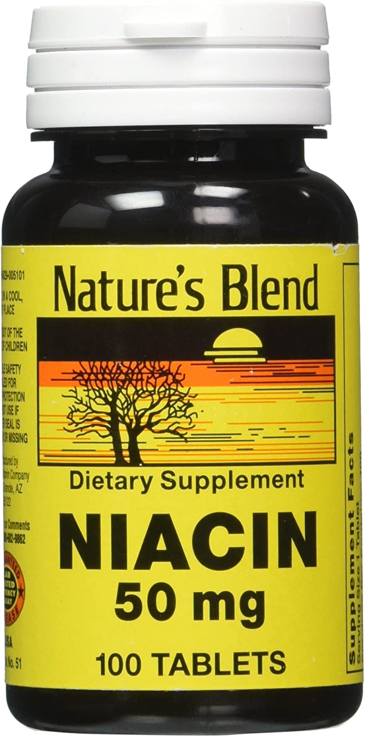 Nature's Blend Niacin 50 mg, Tablets, 100 ea