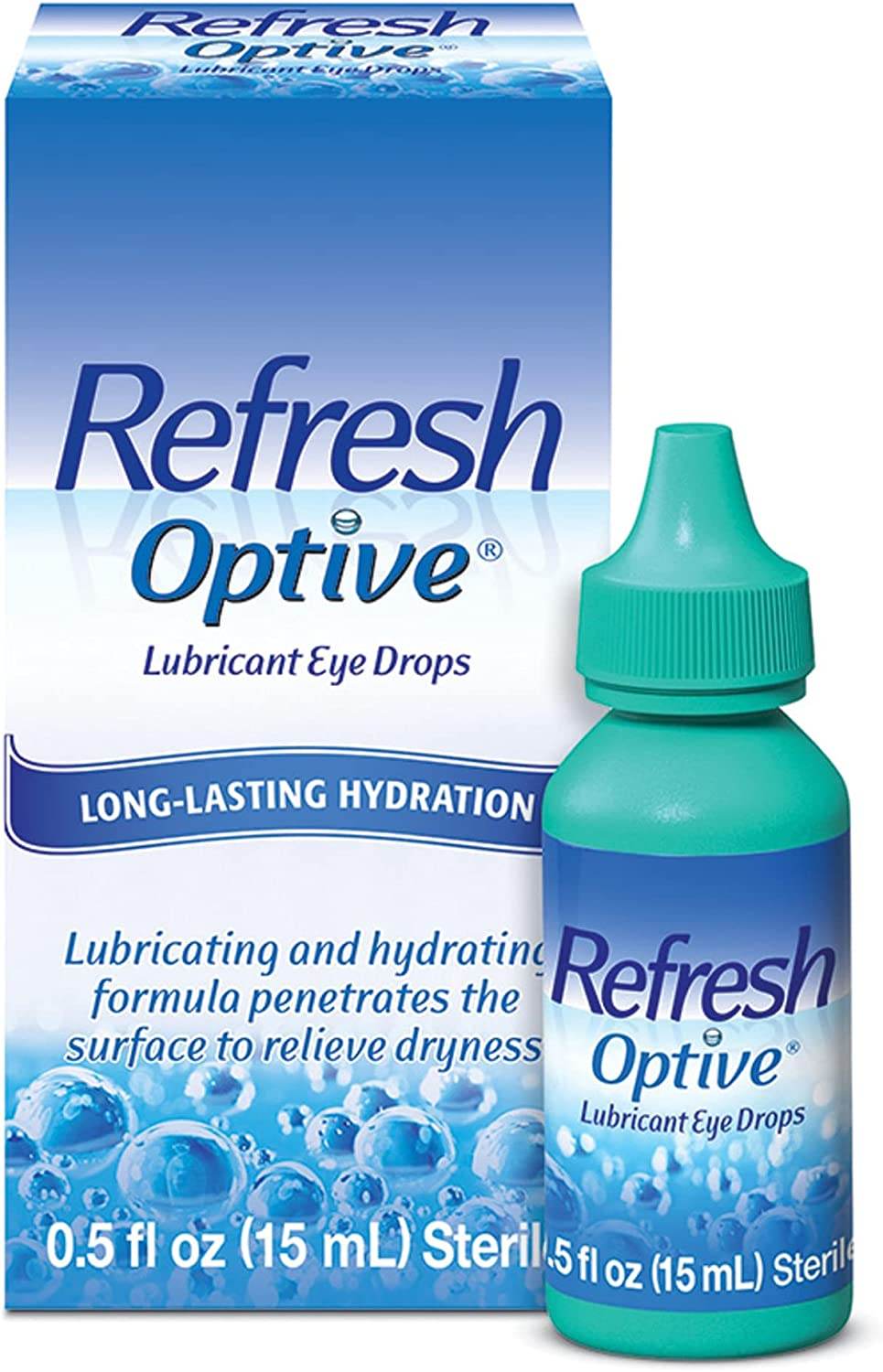 Refresh Optive Lubricant Eye Drops, Long-Lasting Hydration, 15 mL - OTC Shoppe Express