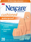 Nexcare Waterproof Cushioned Foam Bandages, Assorted, 20 ea - OTC Shoppe Express