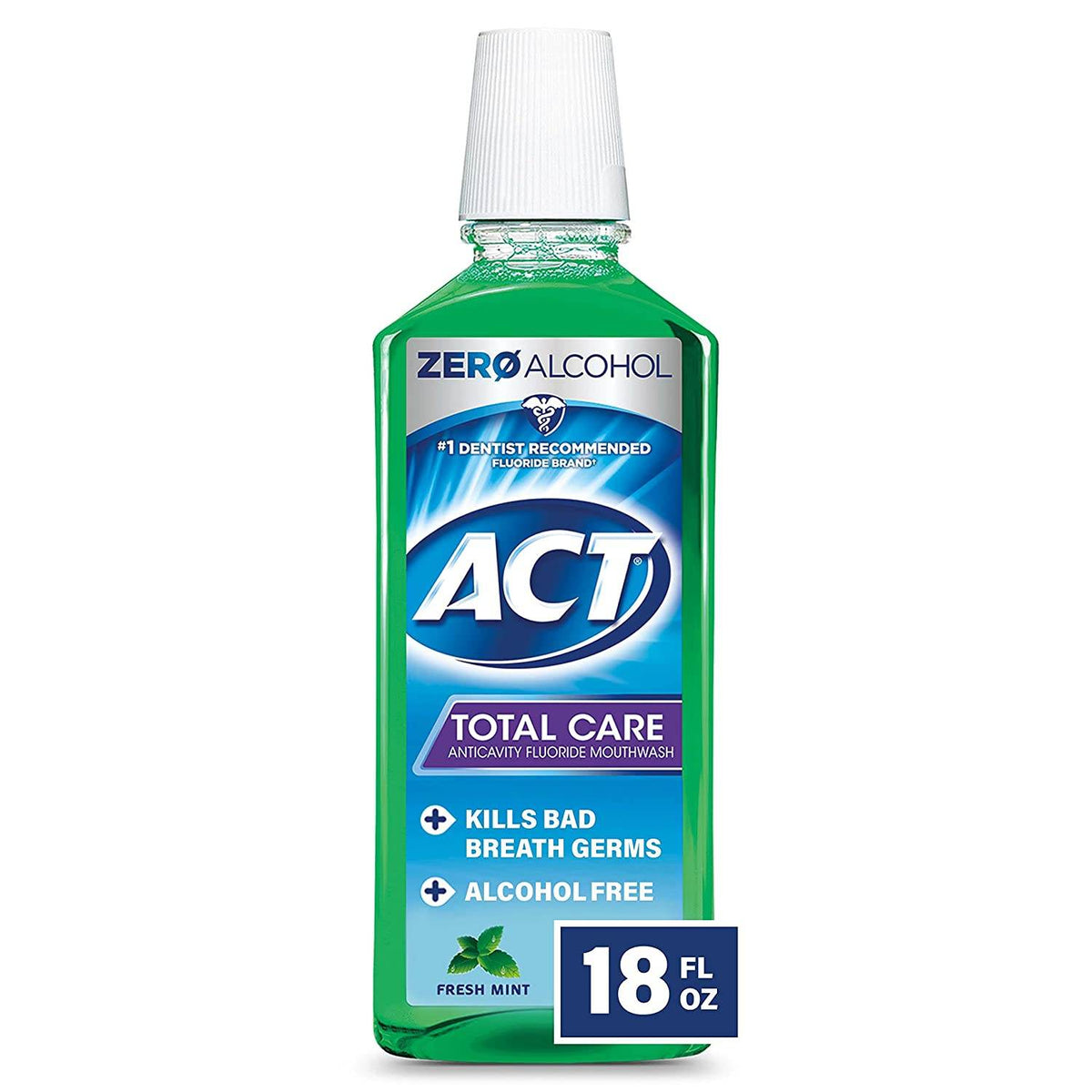 ACT Total Care Anticavity Fluoride Mouthwash, Fresh Mint, 18 oz - OTC Shoppe Express