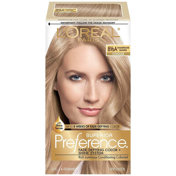 L'Oreal Paris Hair Color, Champagne Blonde 8 1/2A, 1 kit - OTC Shoppe Express