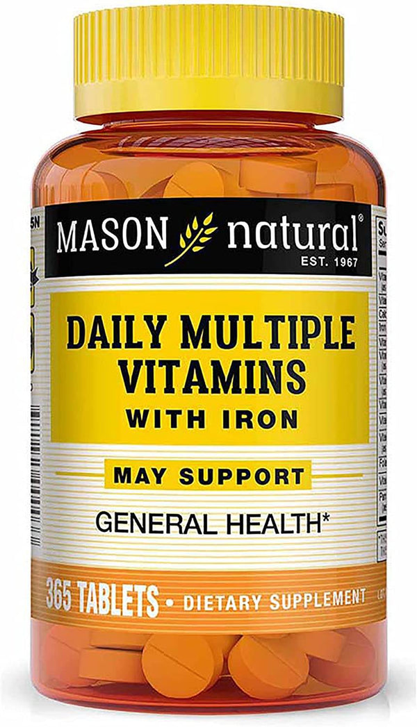 Mason Natural Daily Multiple Vitamins with Iron, Tablets, 365 ea - OTC Shoppe Express