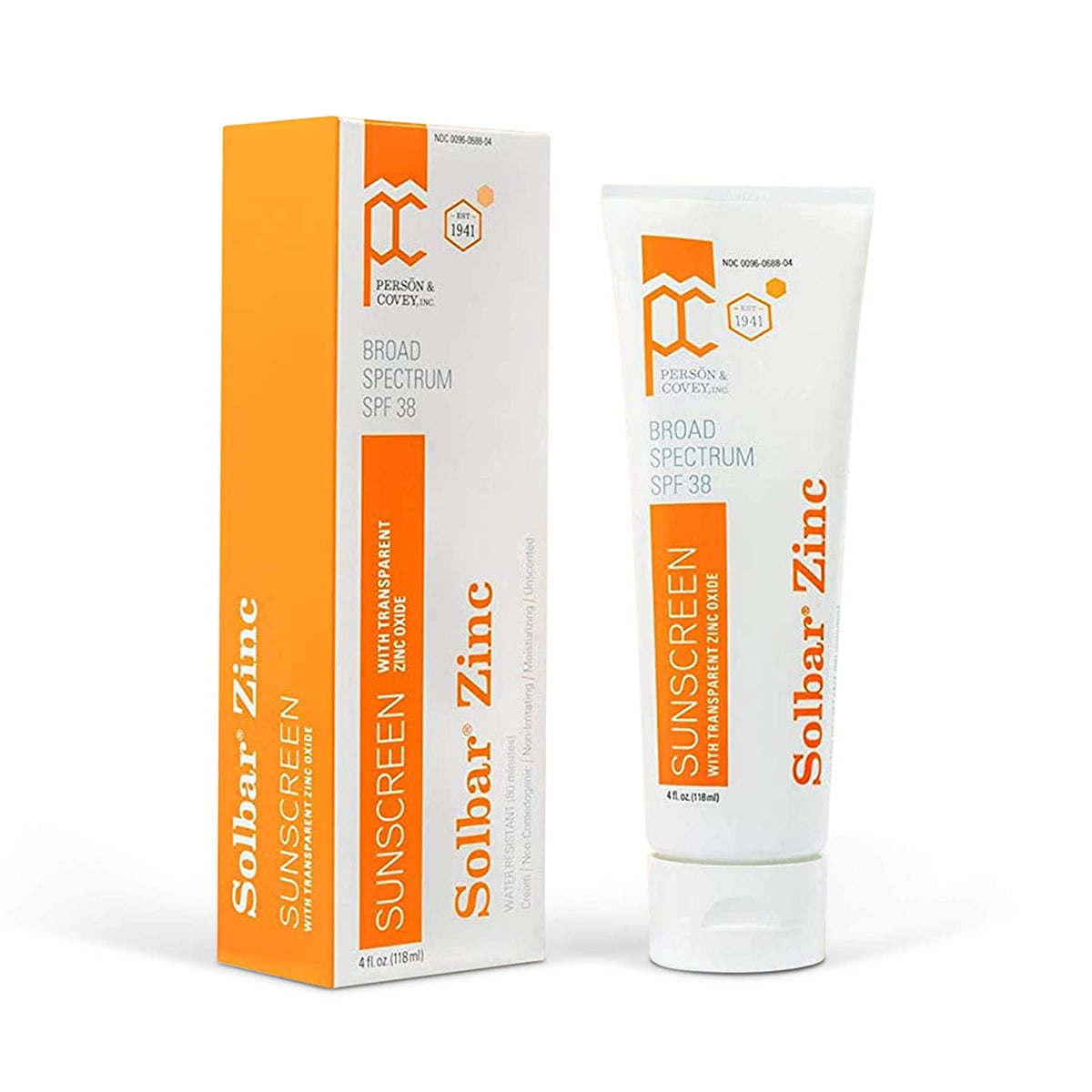 Solbar Zinc Sunscreen With Transparent Zinc Oxide, SPF 38, 4 oz