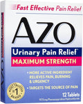 AZO Maximum Strength Urinary Pain Relief, Tablets, 12 ea - OTC Shoppe Express