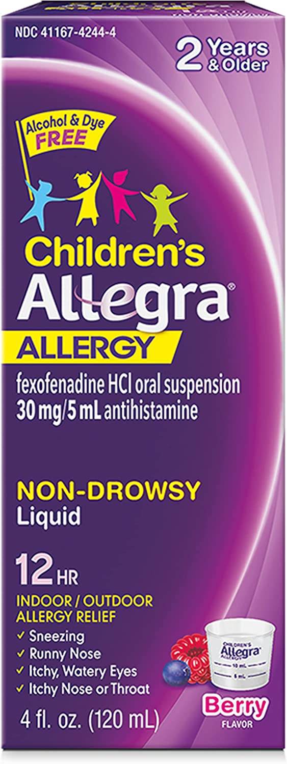 Allegra Children's 12 Hour Allergy, 30 mg, Oral Suspension, Berry, 4 oz - OTC Shoppe Express