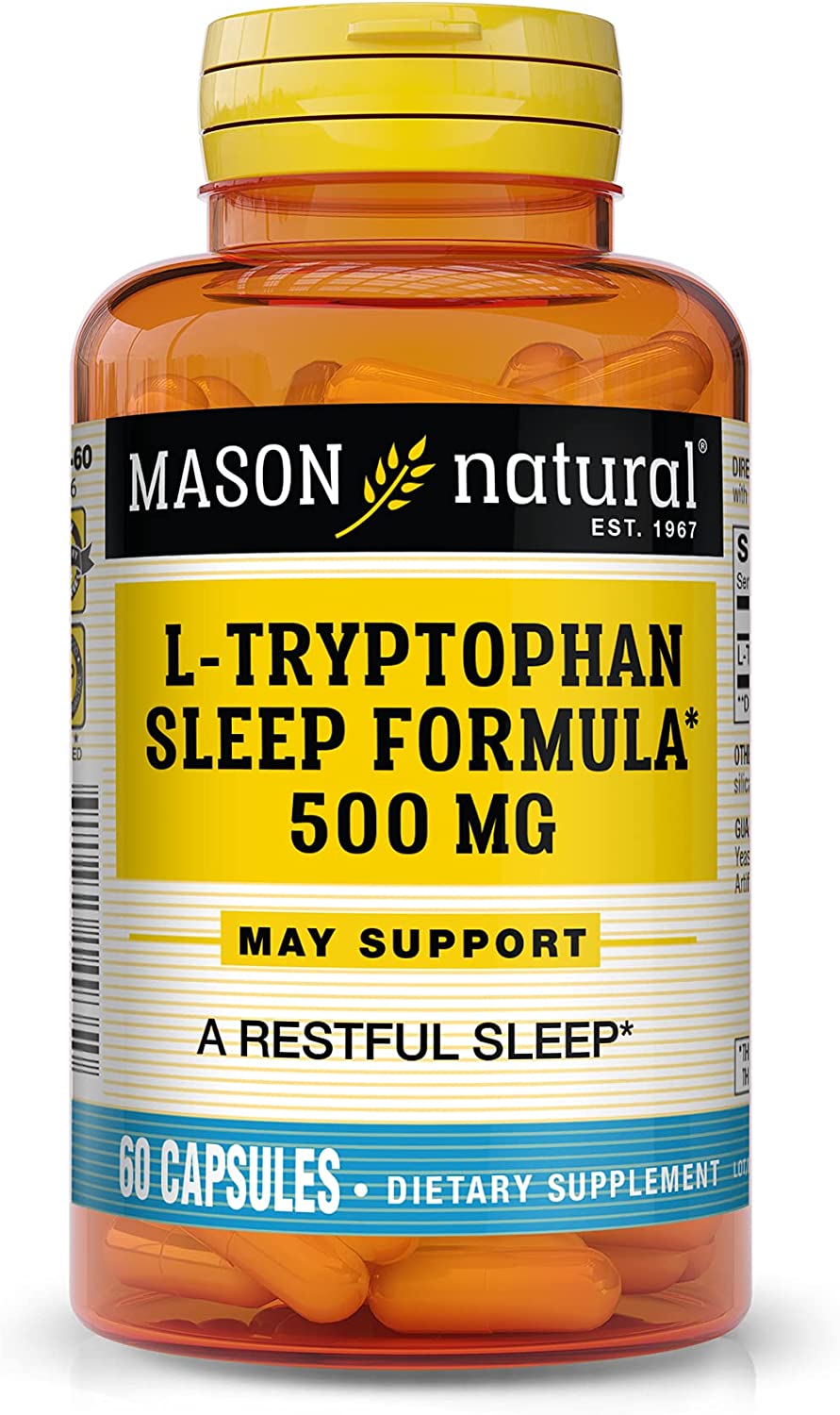 Mason Natural L-Tryptophan Sleep Formula, Capsules, 60 ea