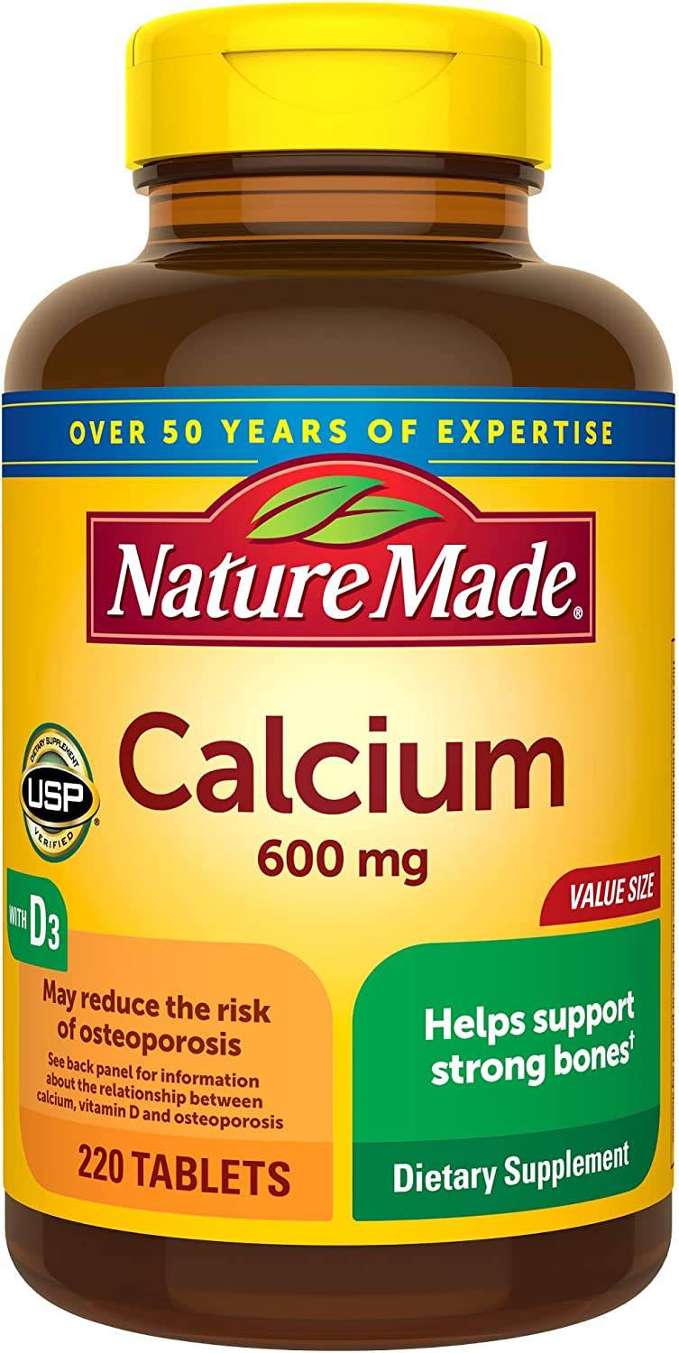 Nature Made Calcium, 600 mg, With Vitamin D3, 400 IU, Tablets, 220 ea - OTC Shoppe Express