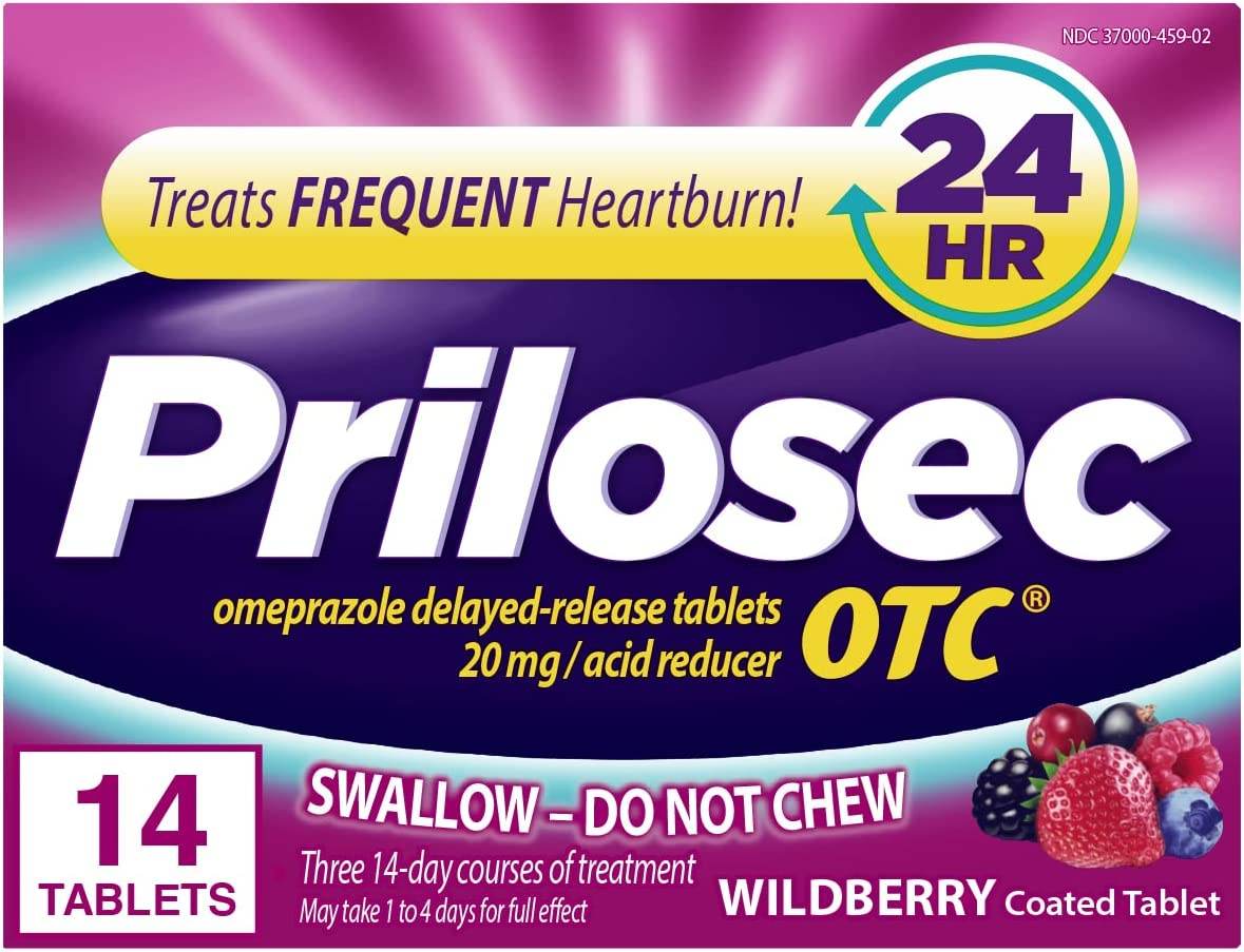 Prilosec OTC Acid Reducer, Tablets, Wildberry, 14 ea - OTC Shoppe Express