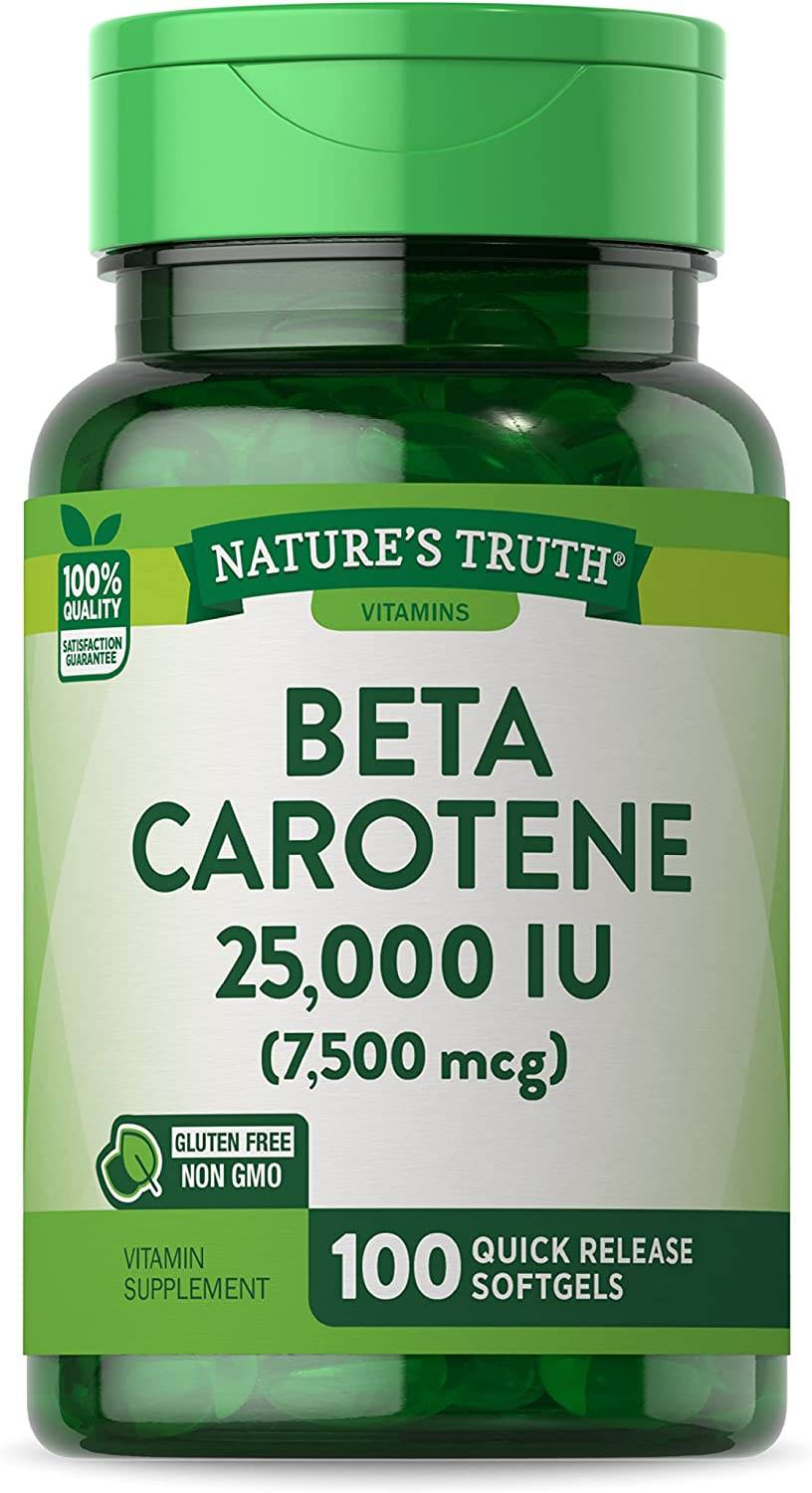Nature's Truth Beta Carotene, 25000 IU, Softgels, 100 ea - OTC Shoppe Express