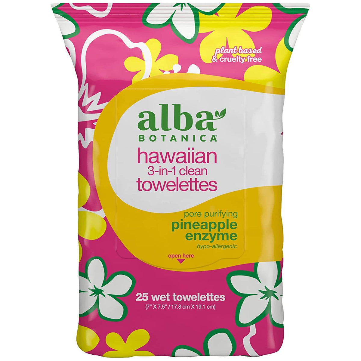 Alba Botanica Hawaiian 3-in-1 Clean Towelettes, Pineapple Enzyme, 30 ea - OTC Shoppe Express