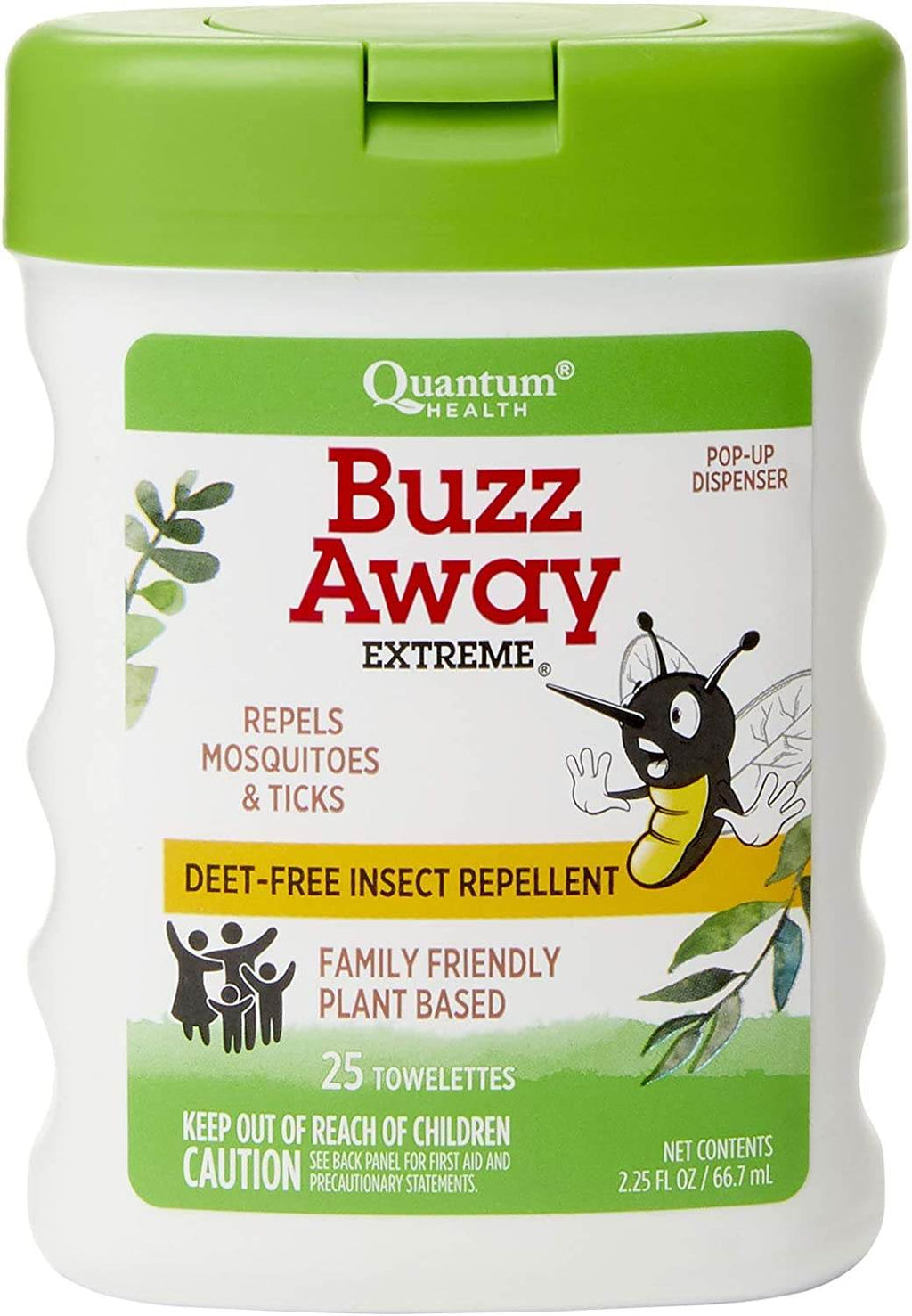 Quantum Buzz Away Extreme Repellent Pop-Up Towelette Dispenser, 25 ea - OTC Shoppe Express