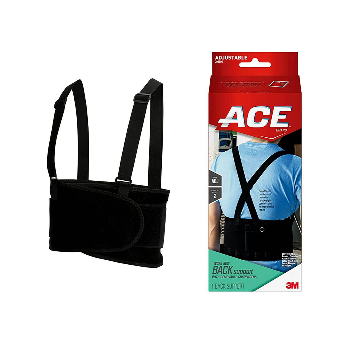 ACE Brand Work Belt With Removable Suspenders, Waists Up To 48 inch, 1 ea - OTC Shoppe Express