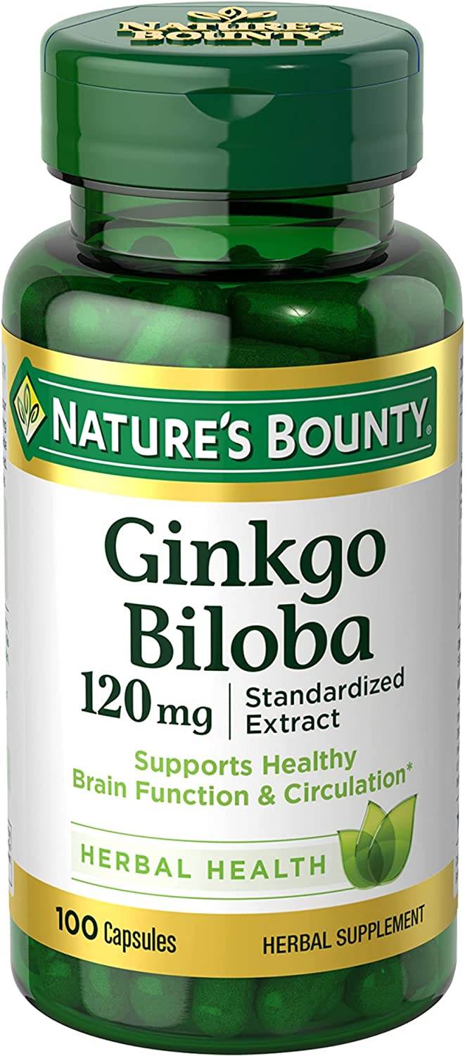 Nature's Bounty Ginkgo Biloba, 120 mg, Capsules, 100 ea - OTC Shoppe Express