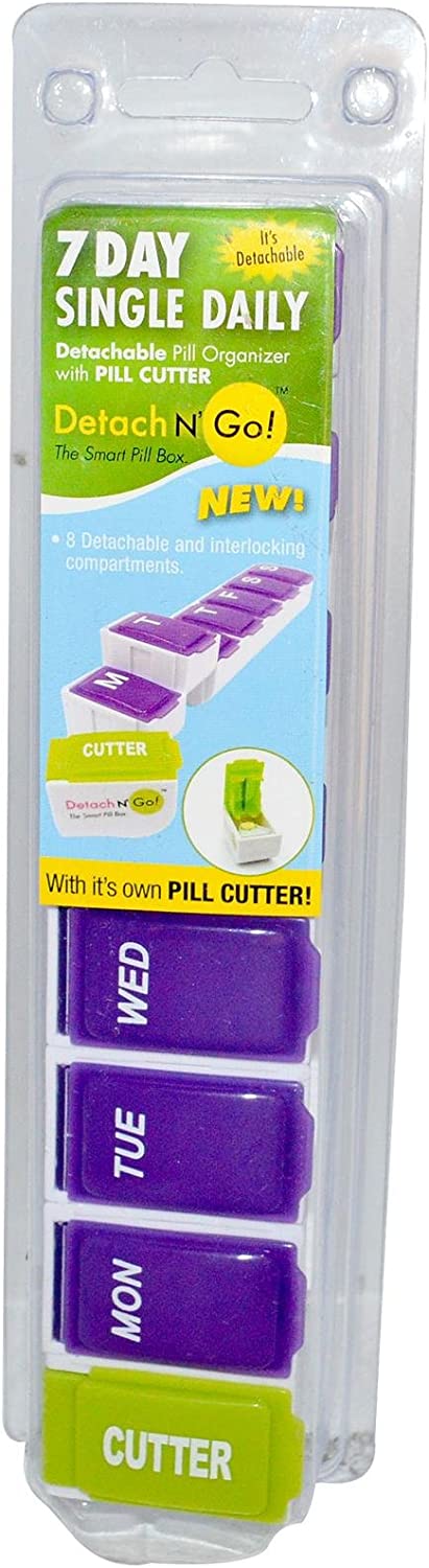 Apex 7-Day Detachable Single Daily Pill Organizer + Pill Cutter, 1 ea
