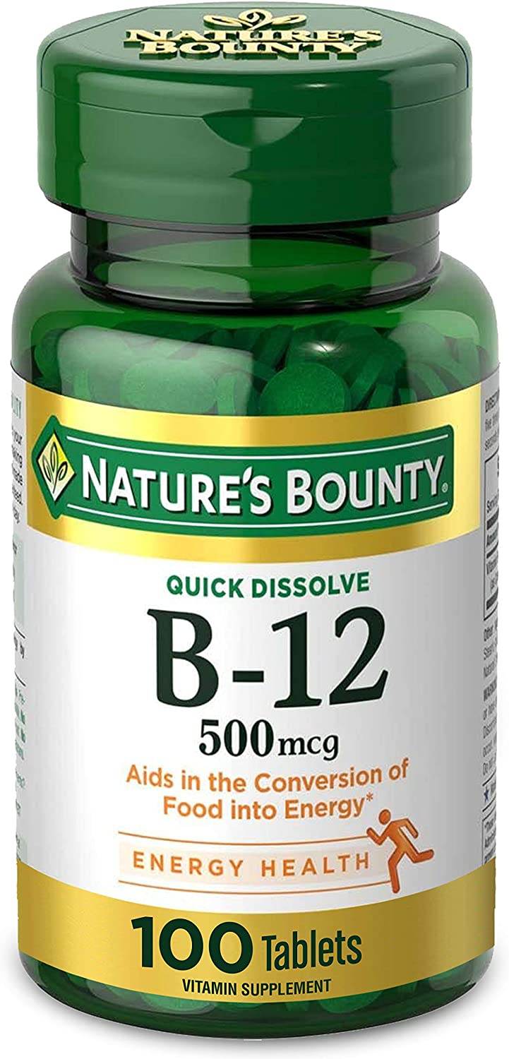 Nature's Bounty B-12, 500 mcg, Tablets, 100 ea - OTC Shoppe Express