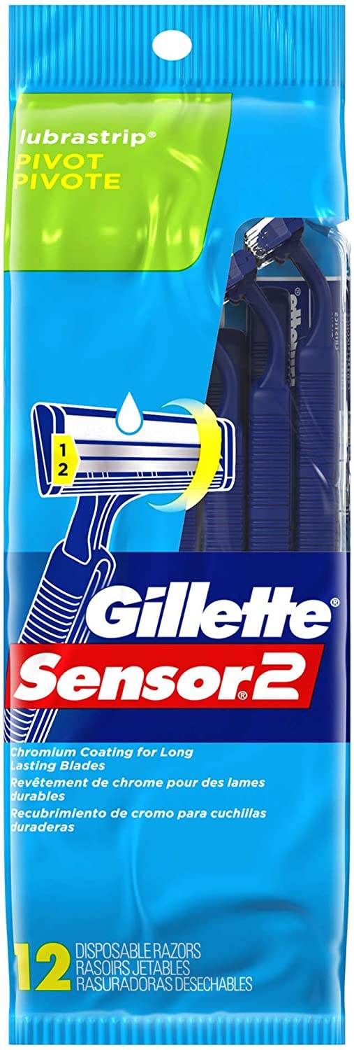 Gillette Sensor2 Pivot Plus Disposable Razor, 12 ea - OTC Shoppe Express