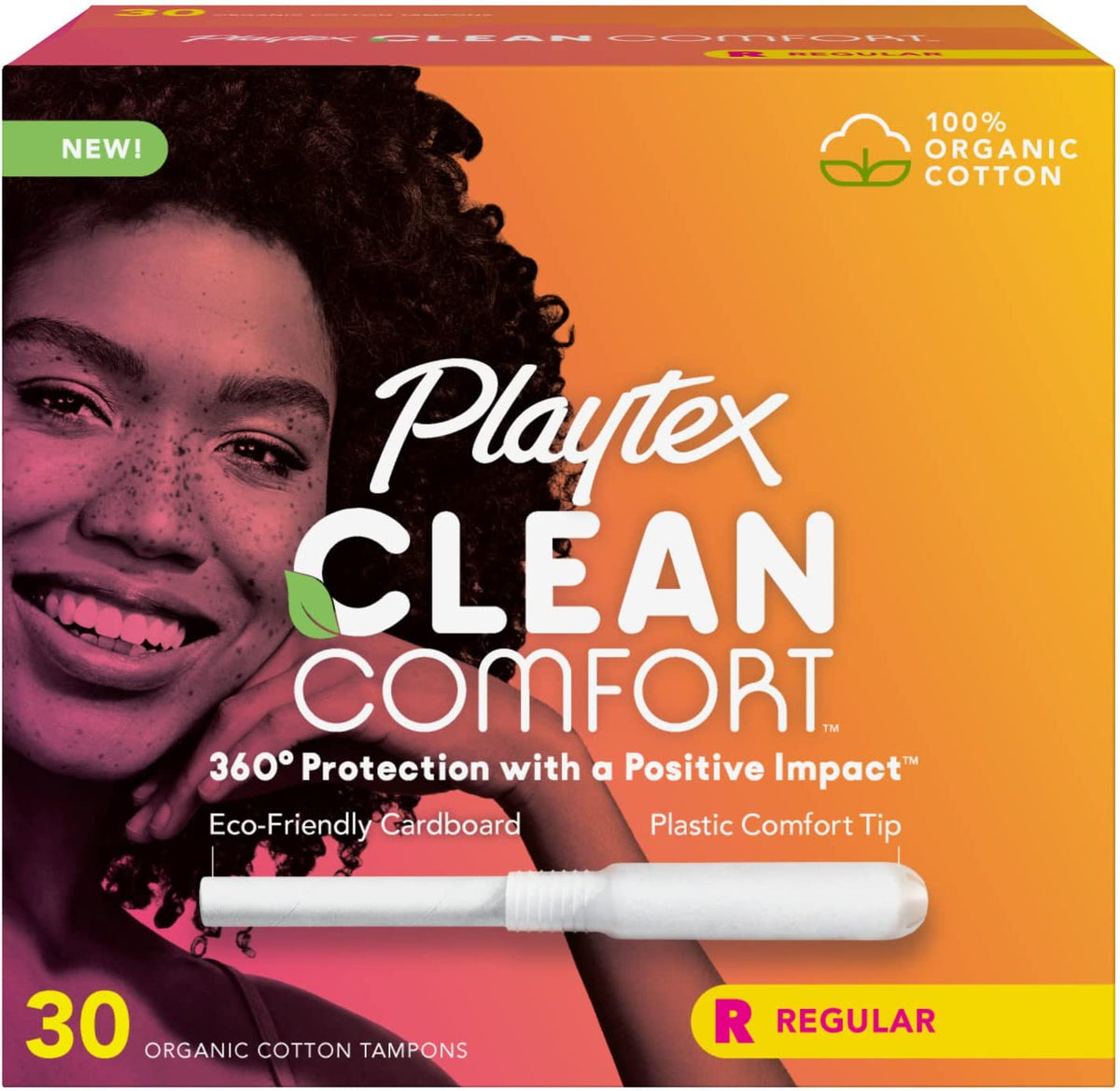 Playtex Clean Comfort Tampons, Regular, 30 ea
