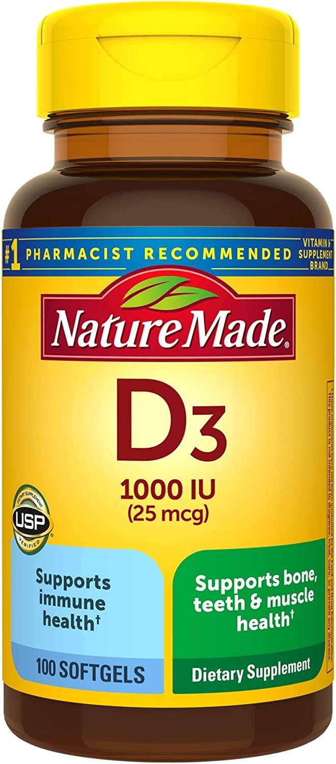 Nature Made Vitamin D3, 1000 IU, Softgels, 100 ea - OTC Shoppe Express
