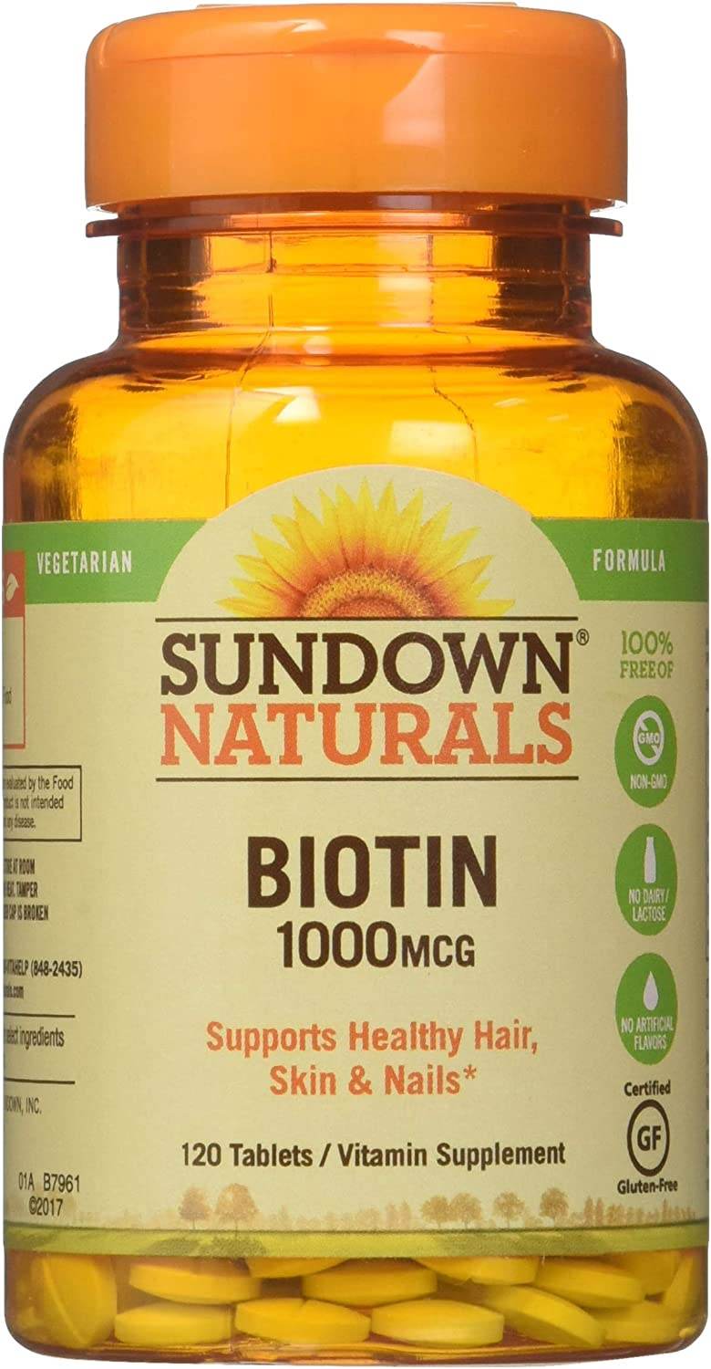 Sundown Naturals Biotin, 1000 mcg, Tablets, 120 ea - OTC Shoppe Express