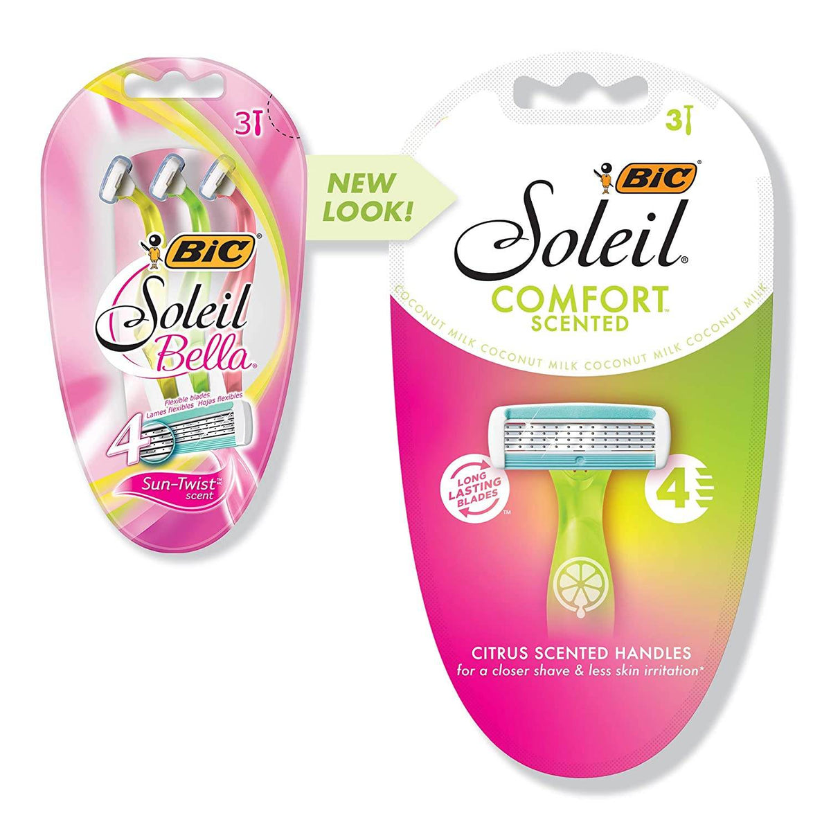 BIC Soleil Bella for Women, Disposable Shaver, Scented, 3 ea - OTC Shoppe Express