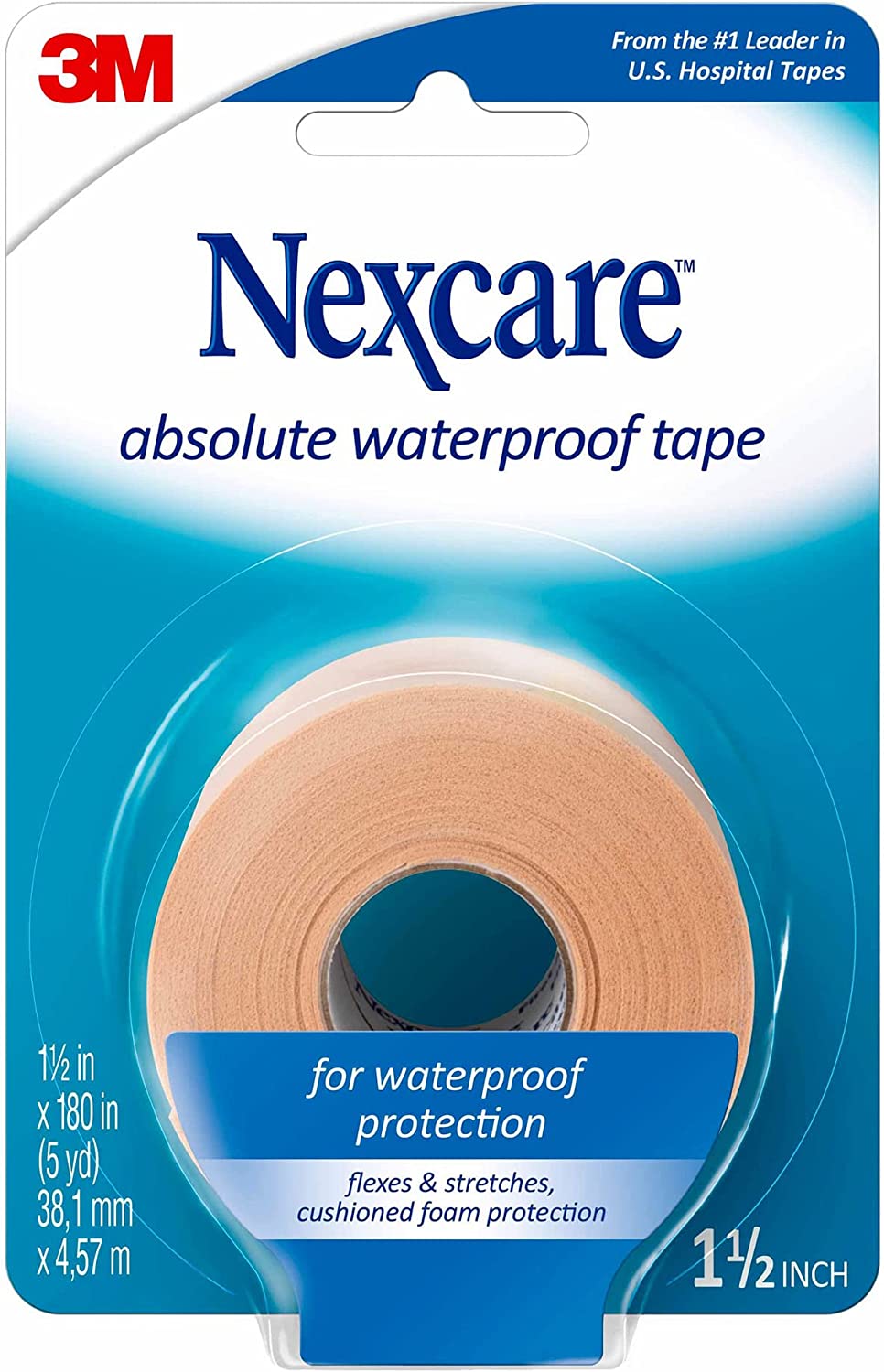 Nexcare Absolute Waterproof Wide Tape, 1.5 x 180 inches, 5 yard, 1 ea