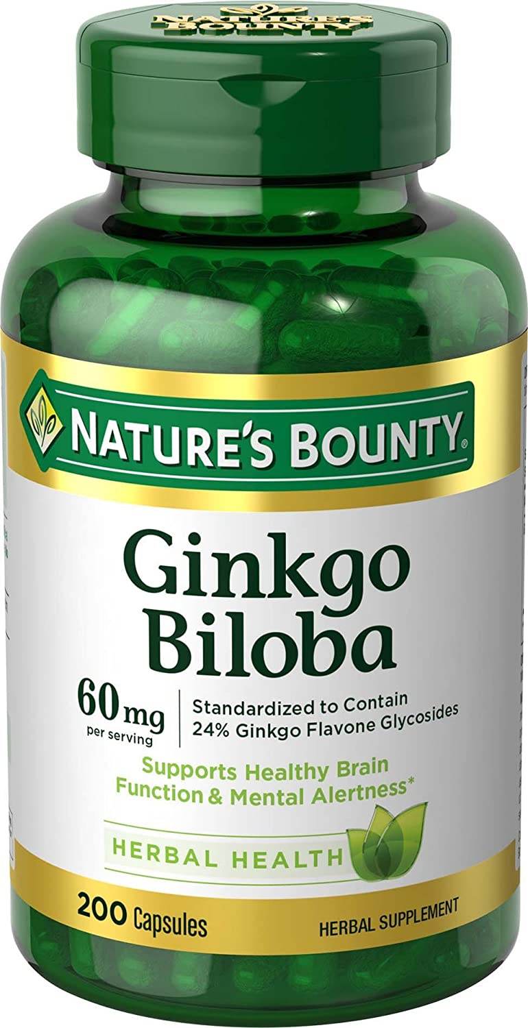 Nature's Bounty Ginkgo Biloba, 60 mg, Capsules, 200 ea - OTC Shoppe Express