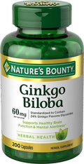 Nature's Bounty Ginkgo Biloba, 60 mg, Capsules, 200 ea - OTC Shoppe Express