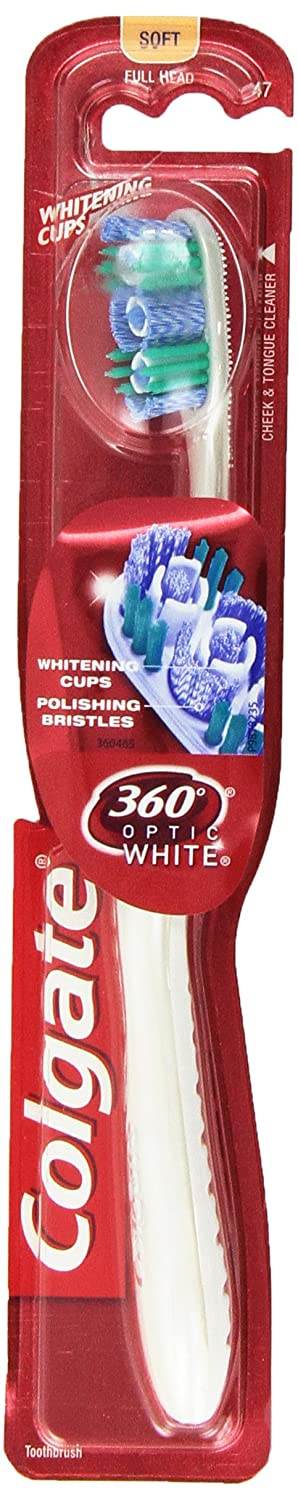 Colgate 360 Optic White Full Head Toothbrush, Soft, 1 ea - OTC Shoppe Express