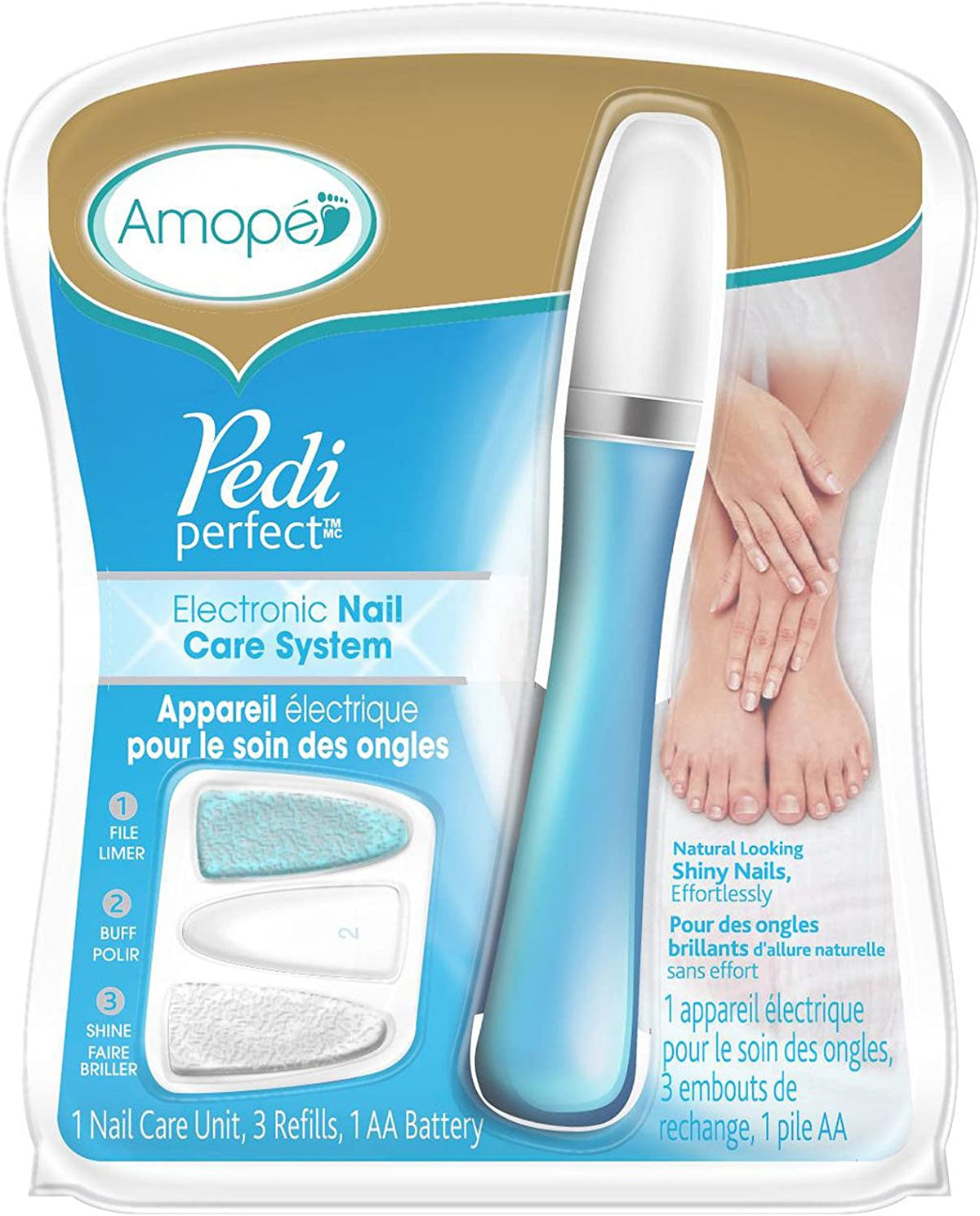 Amope PediPerfect Electronic Nail File, Turquoise, 1 ea