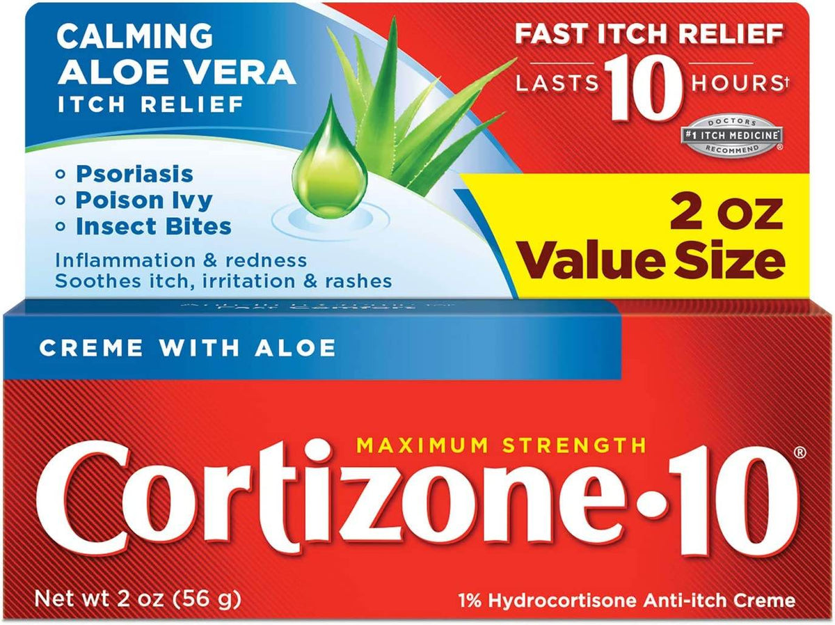 Cortizone 10 Hydrocortisone Anti-Itch Creme, Maximum Strength, 2 oz - OTC Shoppe Express